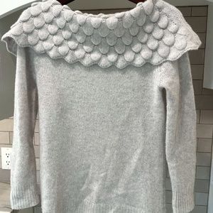 Autumn Cashmere Gray Sweater with Textured Neckline